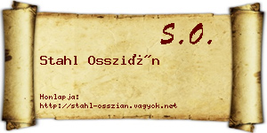 Stahl Osszián névjegykártya